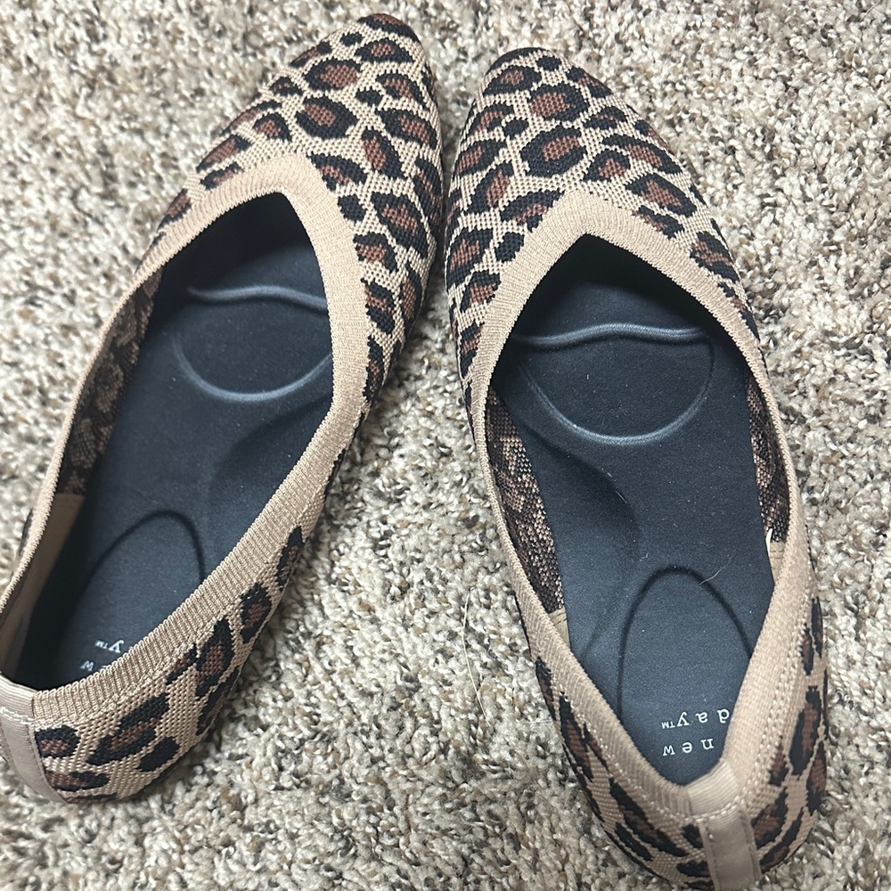 Target Leopard-Pattern Slip-On Flats - Beige & Brown